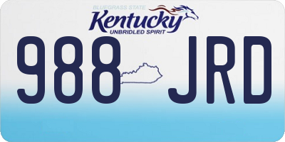 KY license plate 988JRD