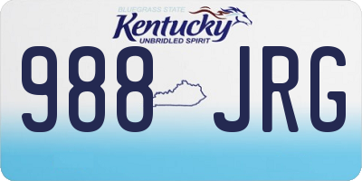 KY license plate 988JRG