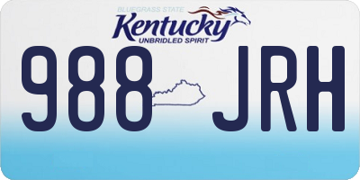 KY license plate 988JRH