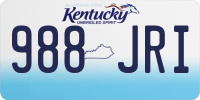 KY license plate 988JRI
