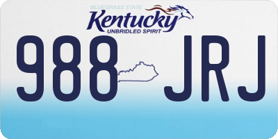 KY license plate 988JRJ