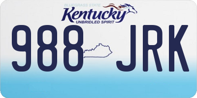 KY license plate 988JRK