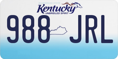 KY license plate 988JRL