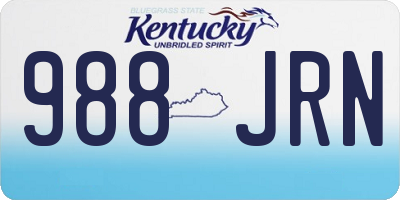 KY license plate 988JRN