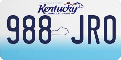 KY license plate 988JRO