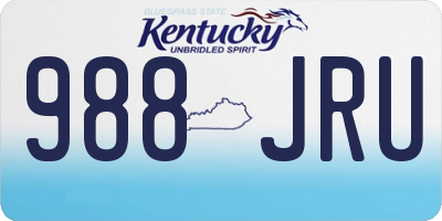 KY license plate 988JRU