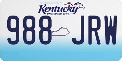 KY license plate 988JRW