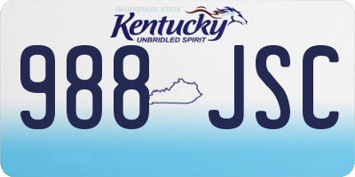 KY license plate 988JSC