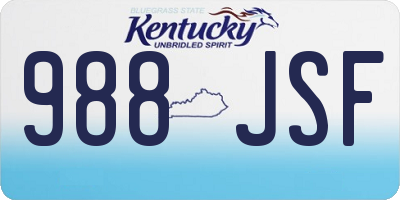 KY license plate 988JSF