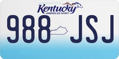 KY license plate 988JSJ