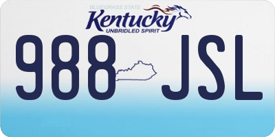 KY license plate 988JSL