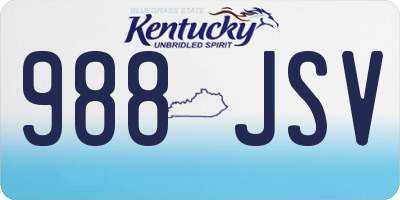 KY license plate 988JSV