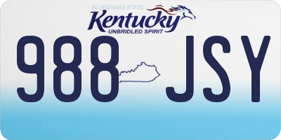 KY license plate 988JSY