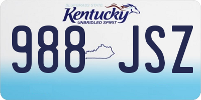 KY license plate 988JSZ