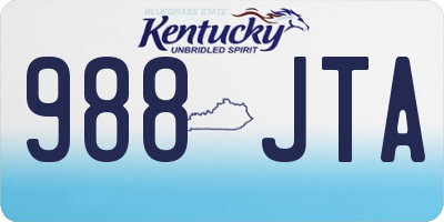 KY license plate 988JTA