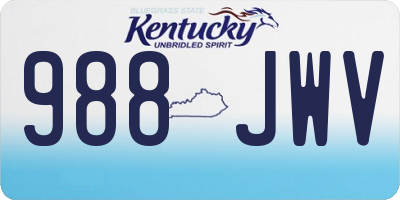 KY license plate 988JWV