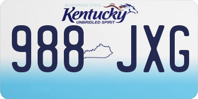 KY license plate 988JXG