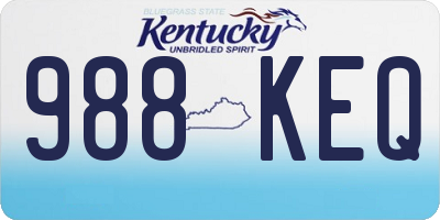 KY license plate 988KEQ