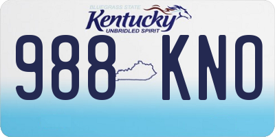 KY license plate 988KNO