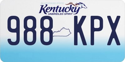 KY license plate 988KPX