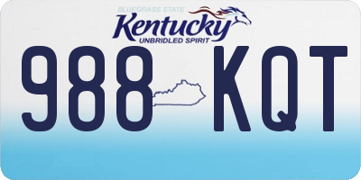 KY license plate 988KQT