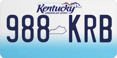 KY license plate 988KRB