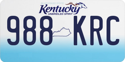 KY license plate 988KRC