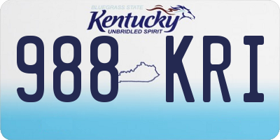 KY license plate 988KRI