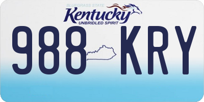KY license plate 988KRY