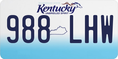 KY license plate 988LHW