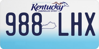 KY license plate 988LHX