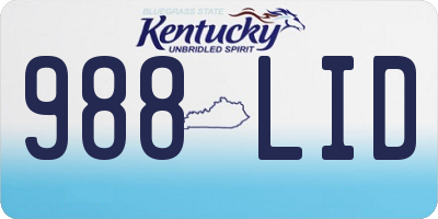 KY license plate 988LID