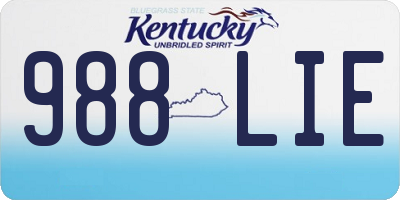 KY license plate 988LIE