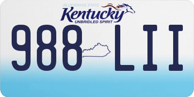 KY license plate 988LII