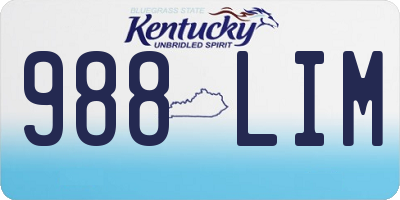 KY license plate 988LIM