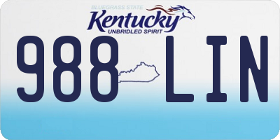 KY license plate 988LIN