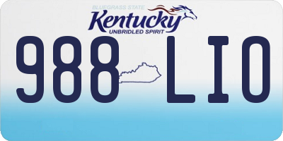 KY license plate 988LIO