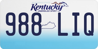 KY license plate 988LIQ