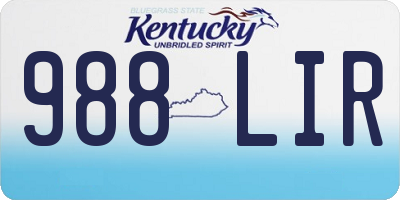 KY license plate 988LIR