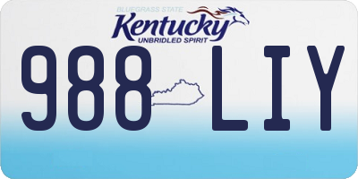 KY license plate 988LIY