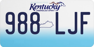 KY license plate 988LJF