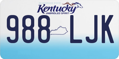KY license plate 988LJK