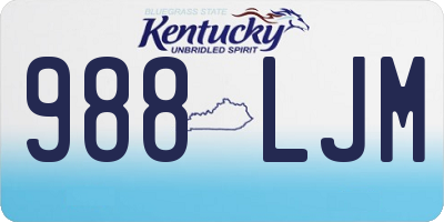 KY license plate 988LJM