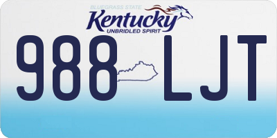 KY license plate 988LJT