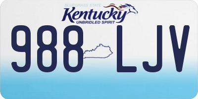 KY license plate 988LJV