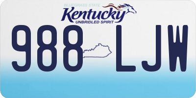KY license plate 988LJW