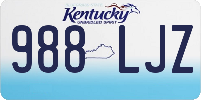 KY license plate 988LJZ