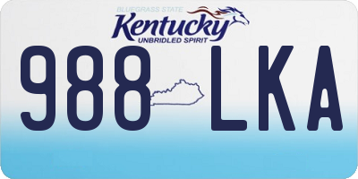 KY license plate 988LKA