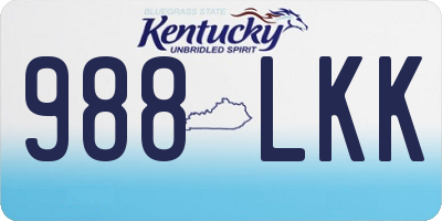 KY license plate 988LKK