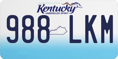 KY license plate 988LKM